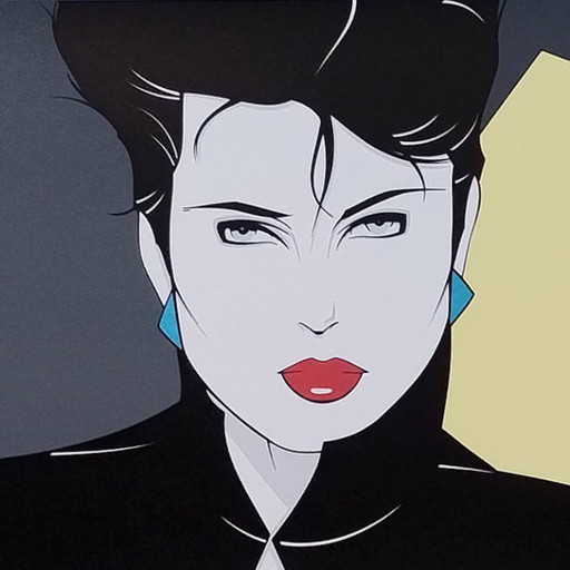 Superbe affiche originale de Patrick Nagel des années 1990, intitulée « Veste ouverte ».