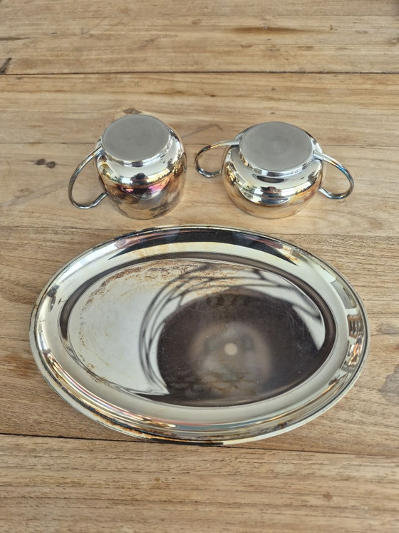 Vintage Creamer Set – Tableware, Metal, Silver (photo 4 of 6)