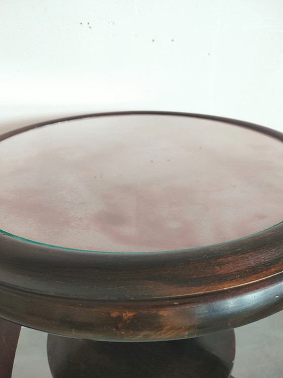 Rare Antique Art Deco / Thonet style Side Table with 'Merezzo' / 'Scagliola' Marble-look Top / 'Trompe-l'œil (photo 4 of 7)