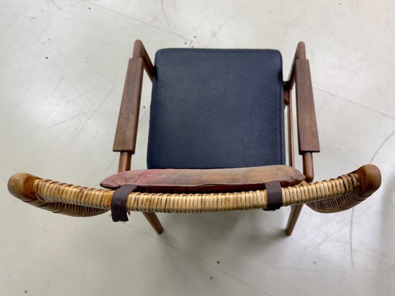 Vintage Set 2x Mid Century Design Fauteuils Muntendam Voor Gebr. Jonkers – gebroeders Jonkers, Rattan, Skai (photo 16 of 16)