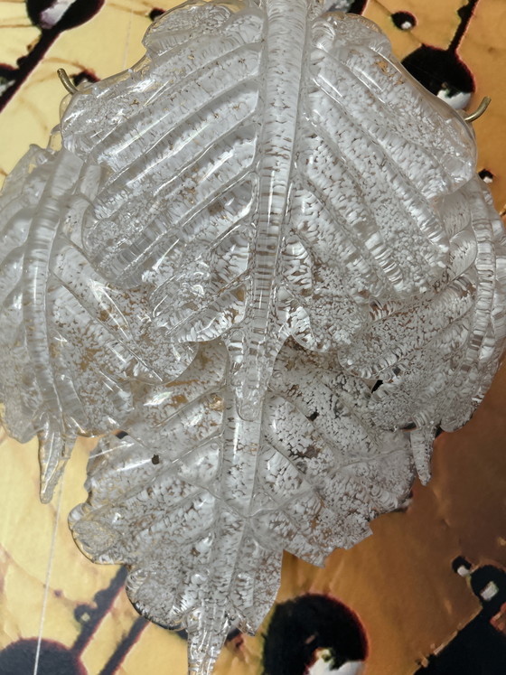 Image 1 of 1980s Murano Glass Wall Sconce with Gilted Metal Stand