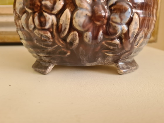 Zuccheriera in ceramica Torhout Art Nouveau ca. 1900 / Sucrier ancien en poterie de Torhout, Maes (photo 7 of 8)
