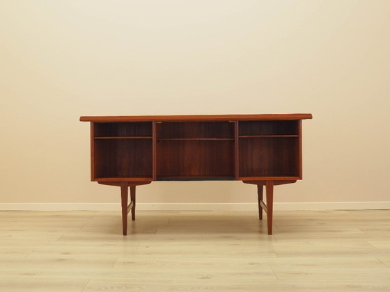 Image 1 of Teakhouten bureau, Deens design, jaren 70, gemaakt in Denemarken.