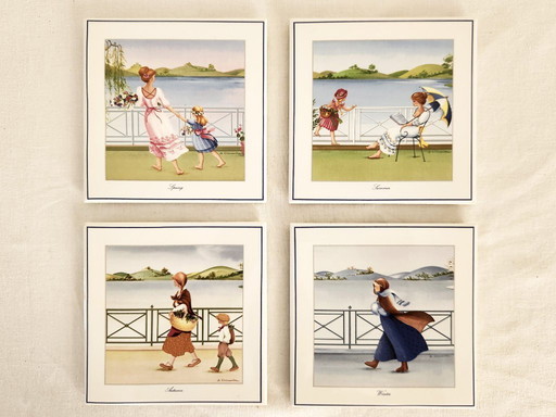 Villeroy & Boch vintage 4 seasons trivet tiles