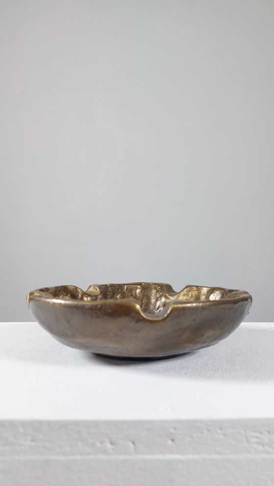 Image 1 of Vintage Mid Century Brutalist Messing Asbak