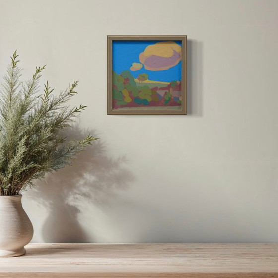 Image 1 of "Blu", dipinto unico, pezzo unico dipinto a mano, 22 x 22 cm, con cornice