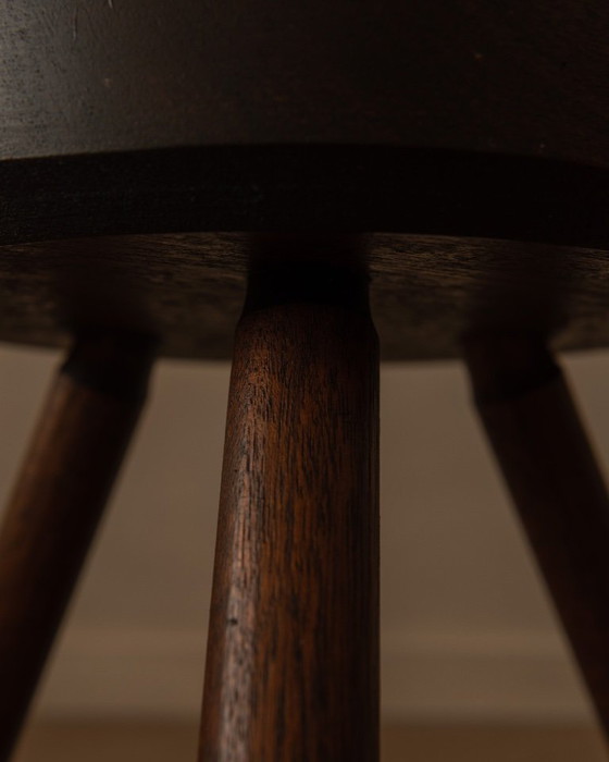 Image 1 of Vintage houten tripod kruk / stool van massief hout