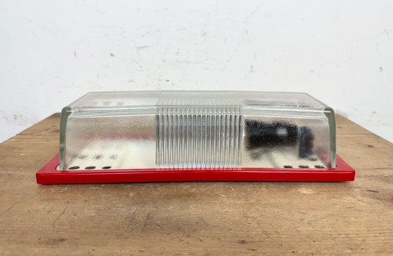 Image 1 of Applique industriale rossa vintage di Elektrosvit, anni '70