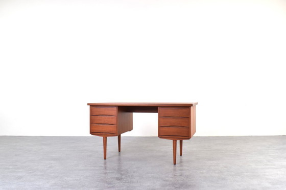 Image 1 of Scrivania Mid-Century in teak di Fredrik Kayser per Skeie Møbler, anni '60.