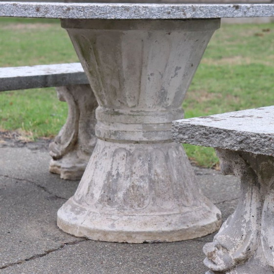 Conjunto de jardín con mesa y dos bancos, Conjuntos de jardín, Otro, Gris, Vintage (foto 7 de 12)