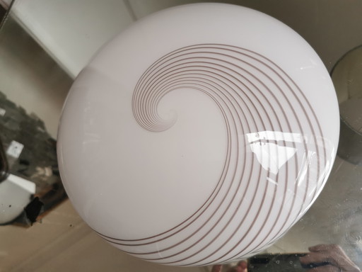 Lampada da parete o da soffitto in vetro di Murano a spirale italiana di metà secolo