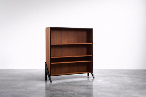 Libreria vintage in teak, stile scandinavo moderno di metà secolo, anni '60