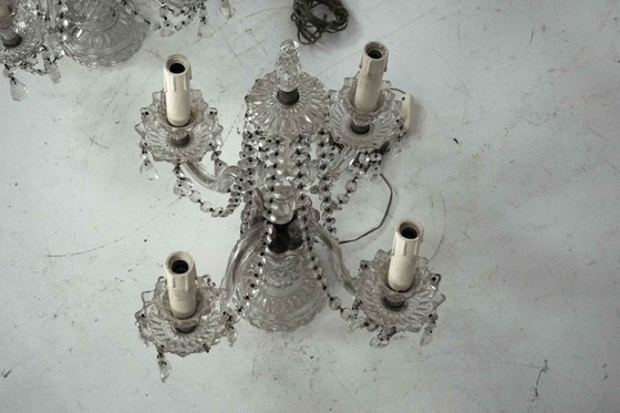 Image 1 of Maria Theresa Crystal Candelabra Table Lamps. Set of two. Italy 1940s