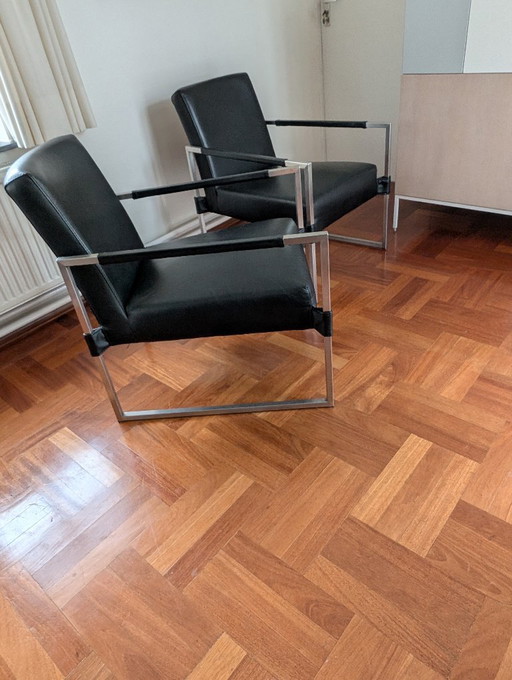 Ensemble de 2 fauteuils design Bert Plantagie – Leather