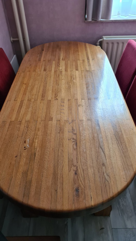 Vintage Art Deco Massief Houten Tafel – Eettafels, Wood (photo 2 of 5)