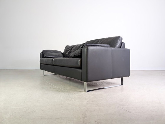 Image 1 of Sofá de tres plazas COR Conseta original, sofá de diseño, cuero negro