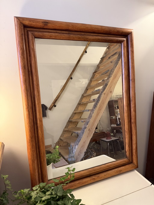 Mirror in wooden frame 1980s