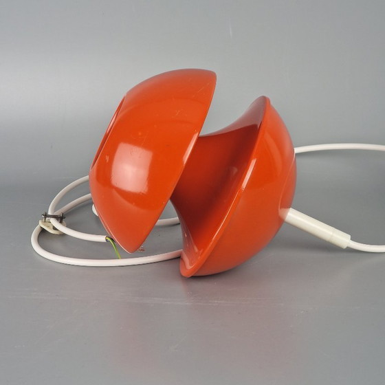 Image 1 of Vintage Kaiser Leuchten hanglamp – ontwerp Klaus Hempel – Space Age (1970s, Duitsland) – Oranje