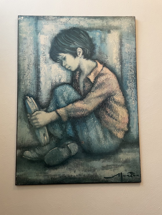 Image 1 of Vintage print: Jongen met tamboerijn 