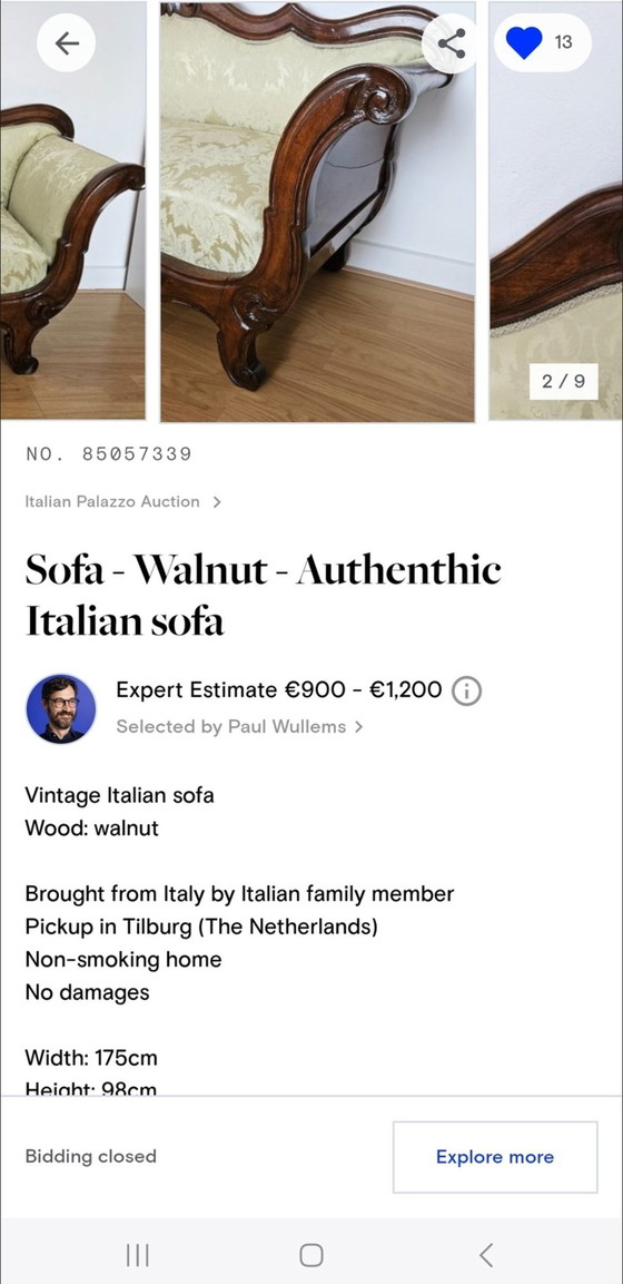 Image 1 of Italian sofa vintage