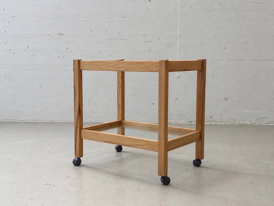 Tavolo su ruote IKEA TEIE in pino e vetro, anni '90 – Carrelli bar, Wood (photo 7 of 12)