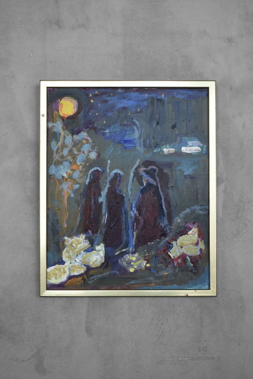 Frideborg Bryth, Herdar, Öl auf Leinwand, 1950er Jahre, gerahmt
