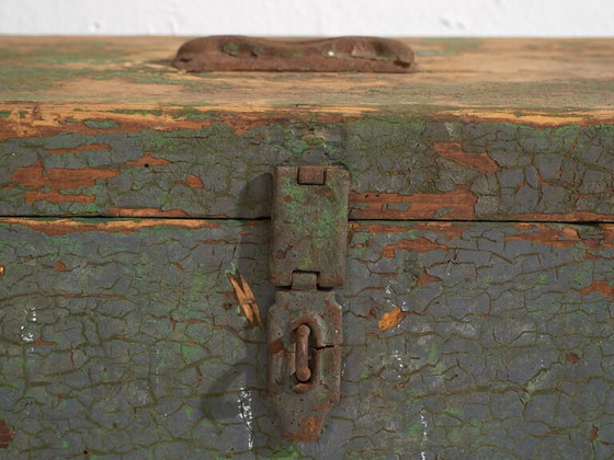 Cassa militare antica con patina verde (c.1910) #67 – Armadi contenitori, Rustic (photo 27 of 39)