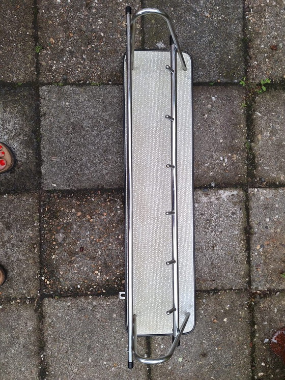 Vintage Coat rack | 80 X 20 Cm | In very good condition – Plastic, Chrome (photo 4 of 5)