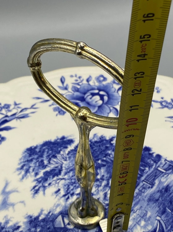 Sarreguemines Romantic Blue and White 1980s Cheese Platter – Decorative Objects, Metal, Vintage (photo 6 of 6)