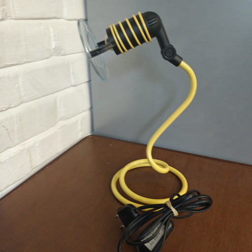 Vintage ESTO 54974 table lamp 1997 – Postmodern Space Age – yellow – tafellampen, Metal, Glass (photo 2 of 12)