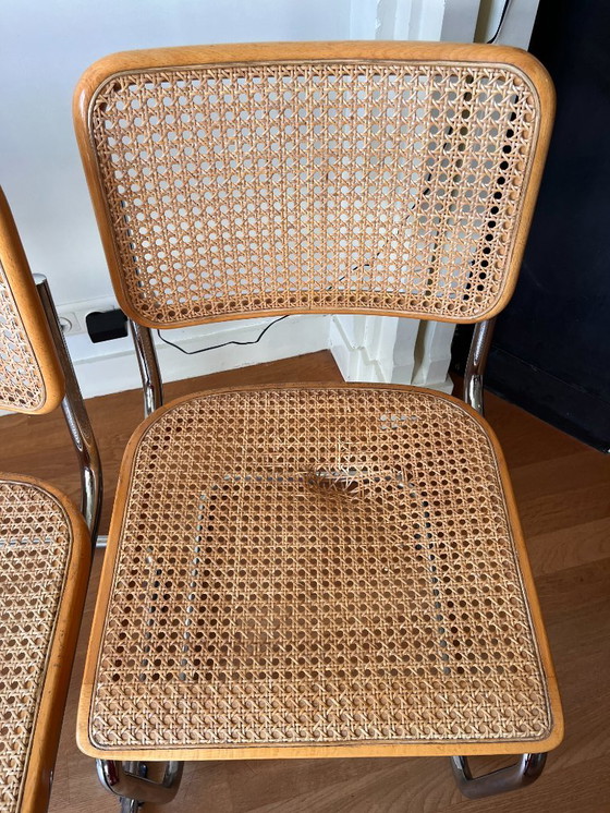 Image 1 of 4x Silla Thonet Marcel Breuer S32 Cesca con protectores de suelo