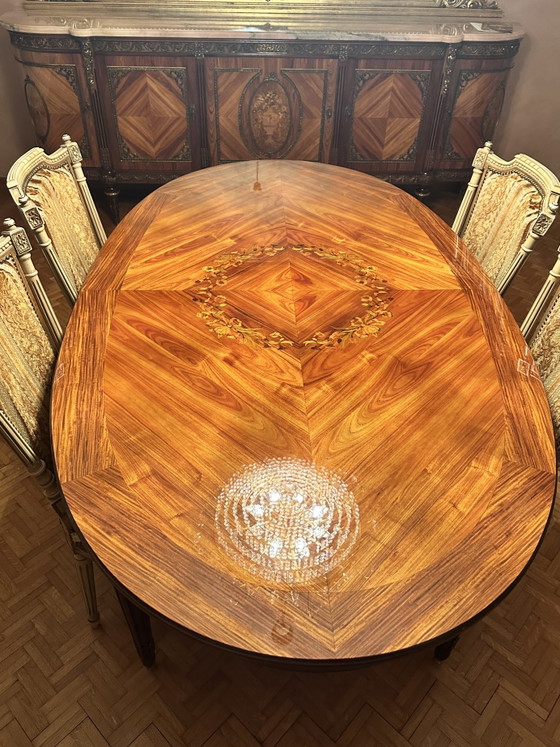 Image 1 of JP Ehalt Dining Table - Louis XIV Style - 70s Vintage Diner Table - Ehalt Meubles