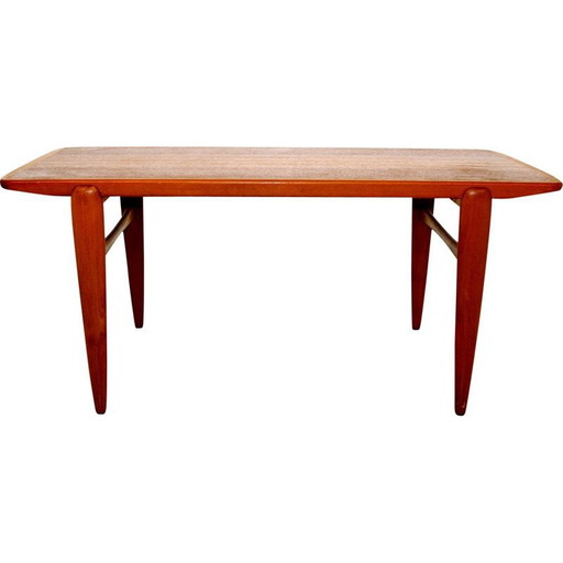Mesa de comedor vintage de teca y haya, Suecia, 1960