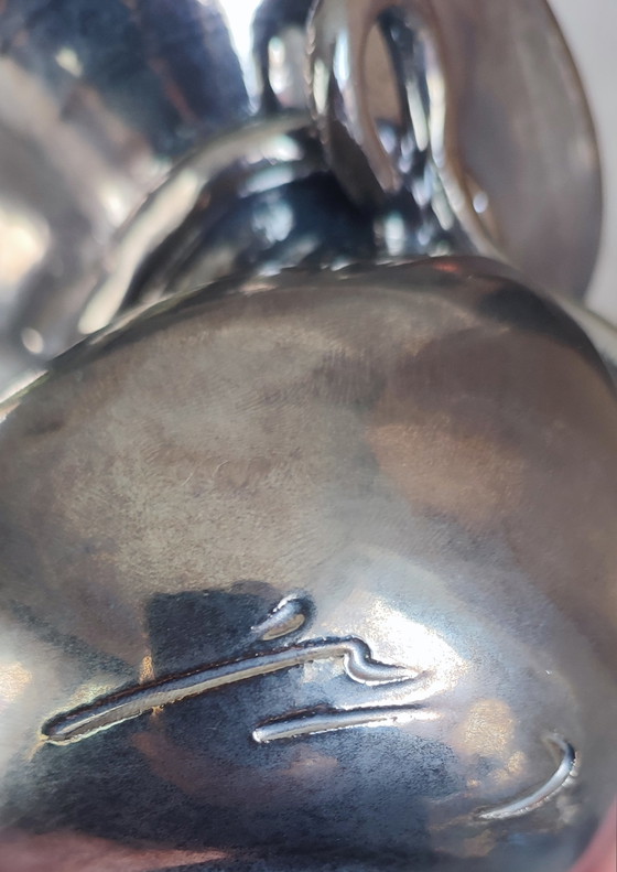 Image 1 of Vaso in ceramica iridescente degli anni '60, firmato