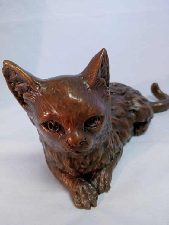 Sculptuur van een kat, brons, Beeldhouwkunst, Anders, Bruin, Classicisme (foto 2 van 6)