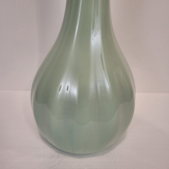 Image 1 of Vase / Soliflore en cristal, vert céladon, années 70 – France