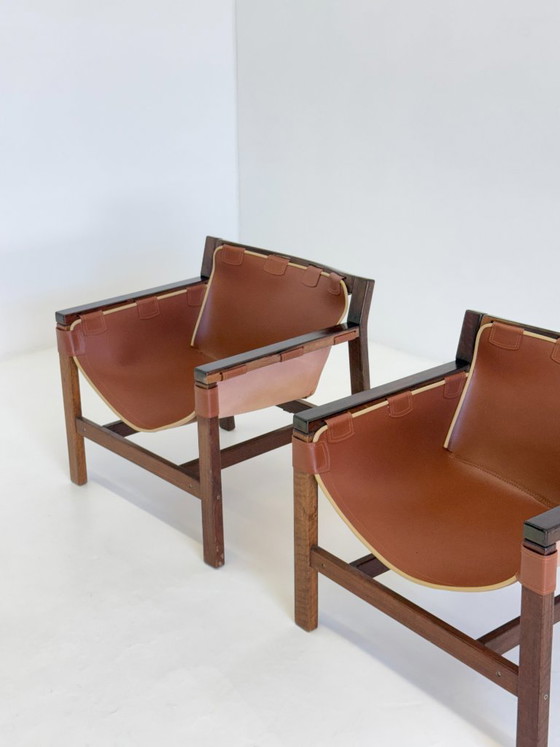 Fauteuils Safari Lounge de Carlo Hauner pour Forma – Wood, Leather (photo 6 of 19)