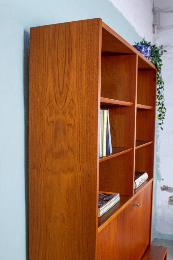 Image 1 of Vintage secretair bureau, dressoir, bijzettafel, teak, Hundevad bureau