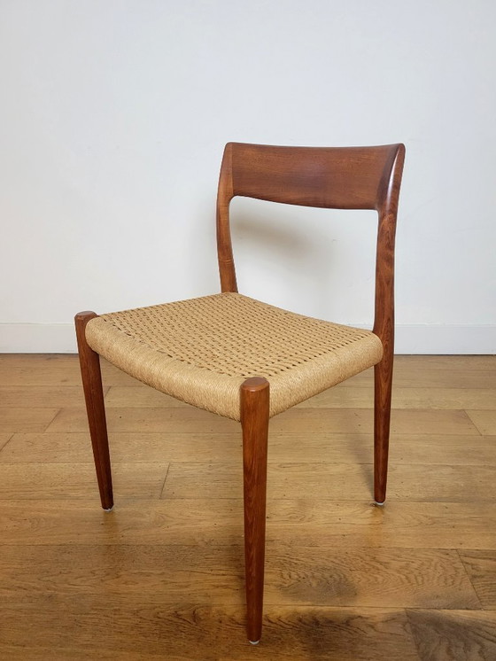 Image 1 of 4er-Set Stühle von N.O. Møller, Modell 77, aus Teakholz