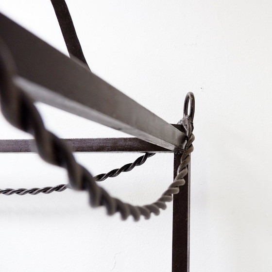 Image 1 of Vintage pagoda-style shelves in black metal