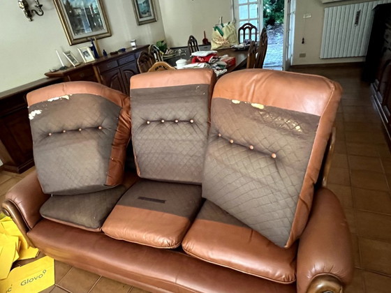 Image 1 of Set divano e poltrone ( 3 ) Vintage in pelle