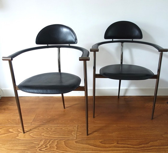 Image 1 of Ensemble de quatre (4) chaises de salle à manger « Stiletto » Arrben Italie années 1980