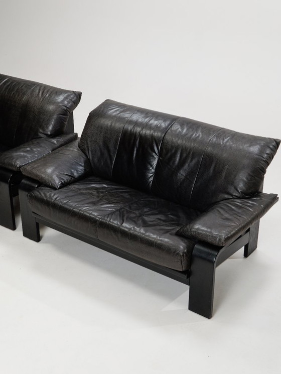 Image 1 of Divano brutalista postmoderno tedesco di Rolf Benz per Musterring, anni '90, set di 2