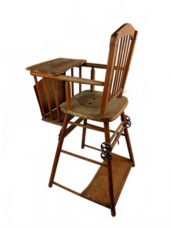 Image 1 of Chaise haute ancienne en bois de la marque Torck
