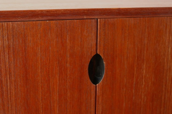 Piccola Credenza modernista in teak Paul Geoffroy, 1960, Roche Bobois, Credenze, Legno, Metallo, Marrone (foto 5 di 6)