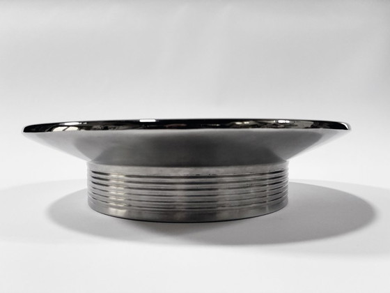 Image 1 of Grand Plat Vintage • Centre de Table • Métal Chromé • Japon • 1990