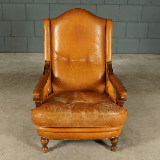 Fauteuil vintage en cuir marron – Wood, Leather (photo 9 of 16)