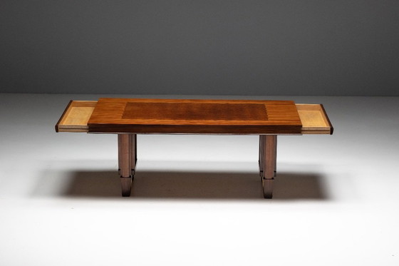 Image 1 of Art-Deco-Esstisch aus Parkett – 1930er Jahre