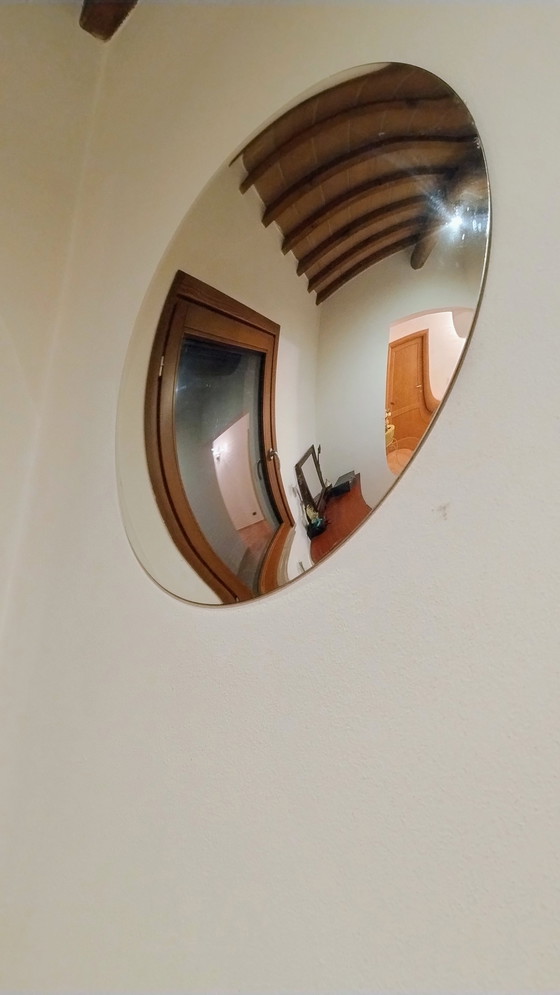 Image 1 of Handgesilberter konvexer Spiegel - Silber, Bronze oder geräuchert, glatt oder antikisiert