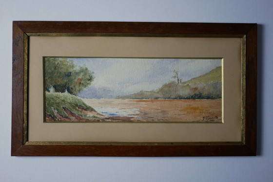 Image 1 of P. Chaumette, Lakeside Landscapes, 1930 - Pair of framed watercolors.